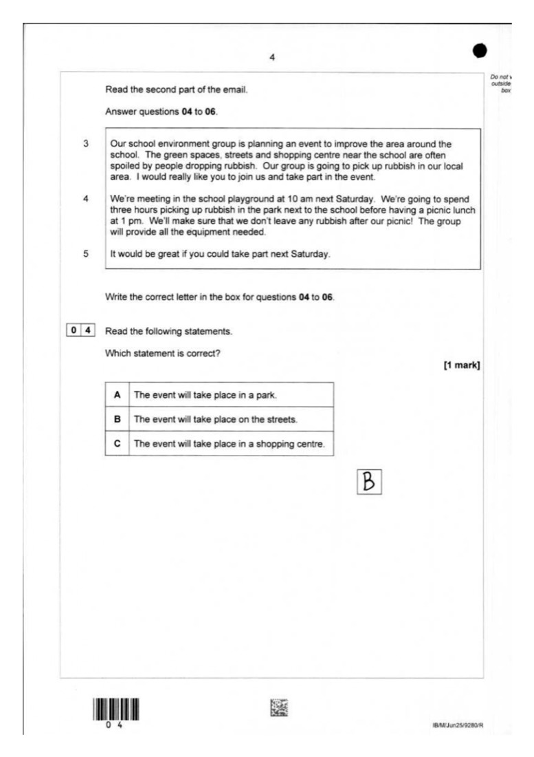 English student answer — page 5