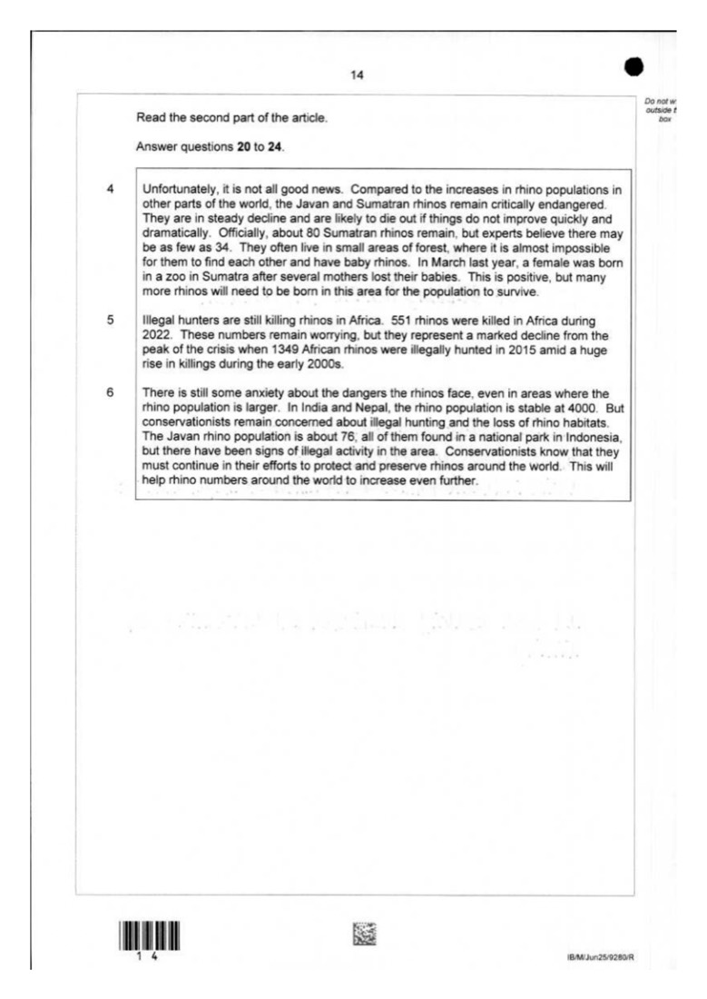 English student answer — page 14