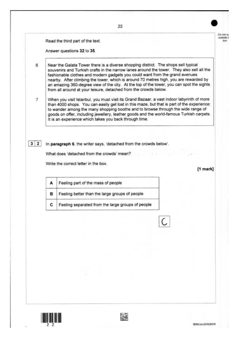 English student answer — page 21